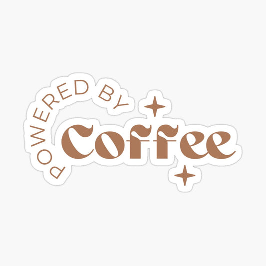 Powered By Coffee Kiss-Cut Sticker